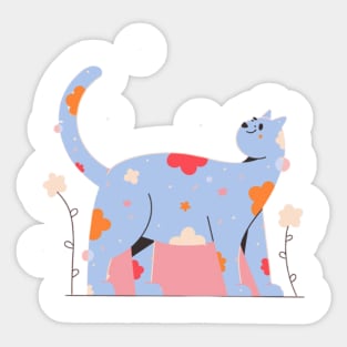 Cat in flower Sticker